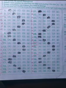 Teacher amazed as JS2 student uses unique pattern to answer exam questions