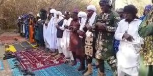 Photos: Outrage As Boko Haram, ISWAP Terrorists Hold Eid Prayers With Rifles In Borno