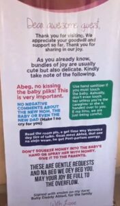 Friend's Banner Celebrates New Baby in Unexpected Way