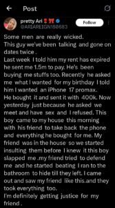 “I ran to the bathroom”- Lady shares why man retrieved iPhone 17 pro max, other items...