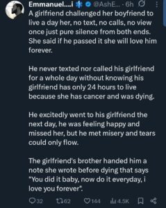 “You did…” — Lady drops an emotional message to her boyfriend before her death