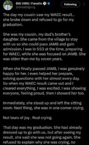 “She broke down and refused to attend my graduation” — Man recounts worst thing family...