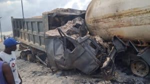 Pictures: Two Burnt To Death In Massive Lekki-Epe Gas Explosion