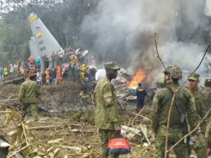 66 feared dead as Colombian military plane crashes