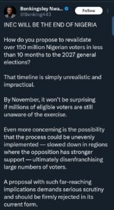 “INEC will be the end of Nigeria” — Lawyer Reveals as INEC announces revalidation of...
